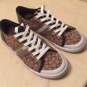 Women’s COACH Brown Tennis Shoes w/ logo on side